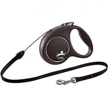 FLEXI Black Design Retractable Dog Leash | 5m | Size: S