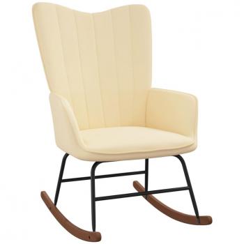 Silla mecedora de terciopelo Vidaxl blanco