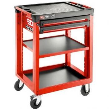 Fahrbarer Beistelltisch Facom ROLL – 3 Ebenen, 2 Schubladen