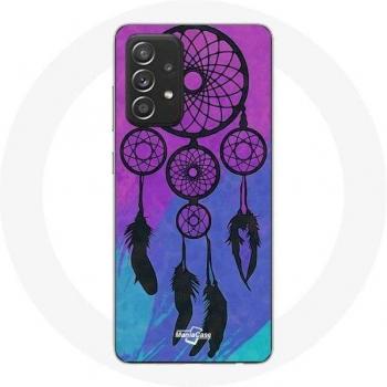 Coque Samsung Galaxy A52 avec Design Attrape Rêve Noir et Bleu Violet