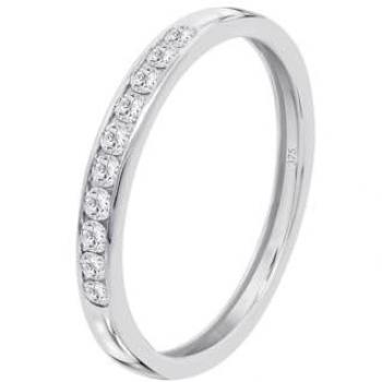 Anillo de Oro Blanco 9K con Diamantes