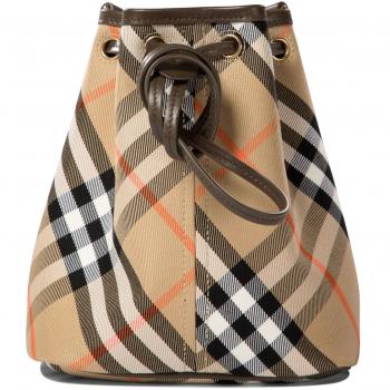 Burberry Beige Crossbody Bucket Bag with Drawcord Closure | One Size