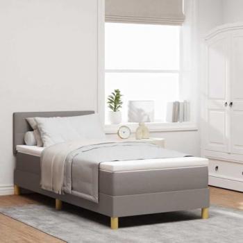 Lit taupe 80x200 cm avec matelas et éclairage LED