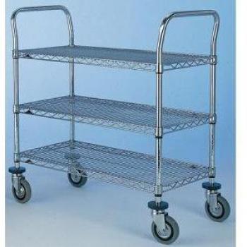 Chrome Wire Shelf Trolley, 3 Tier, 460 x 760 x 1020mm
