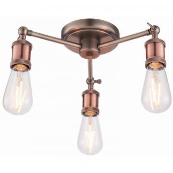 Endon Hal 3 Light Semi Flush Aged Pewter