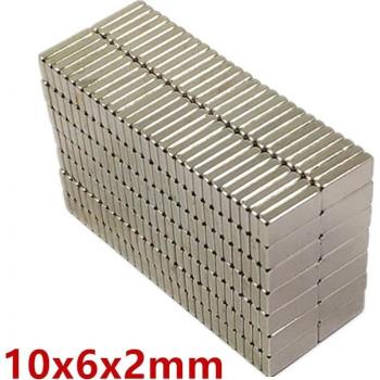 10mm x 6mm x 2mm Super Strong Neodymium Magnets