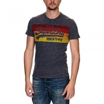 Superdry T-Shirt Vintage Logo Cali Stripe, Blu