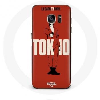 Coque protectora Samsung Galaxy S7 La casa de papel Tokyo arte gráfico rojo