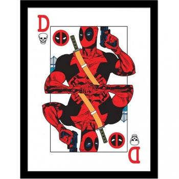 Poster Deadpool Jeu de Cartes Encadré