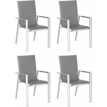 Aluminium‑Stack Stuhl SunnySmart – SonnenPartner 4er Set für den Garten