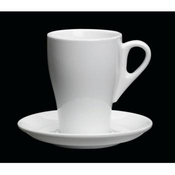 Cilio Elegant 20cl White Porcelain Café Mug and Saucer