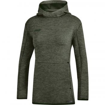 JAKO Damen Kapuzensweat, Khaki meliert, Premium Basics, 34