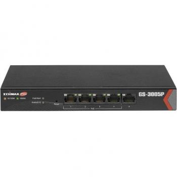 Edimax switch 5 porte Gigabit con gestione web e 4 porte PoE+