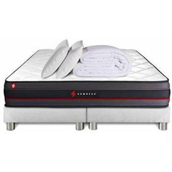 Matelas Ferme 160x200 + Sommiers + Couette + 2 Oreillers