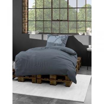 Bierbaum Elegante Uni Bettwäsche, Mako-Satin, 100 % Baumwolle, pflegeleicht, 2-teilig
