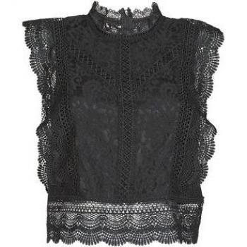 ONLY Women's Black Sleeveless Shirt with Zip