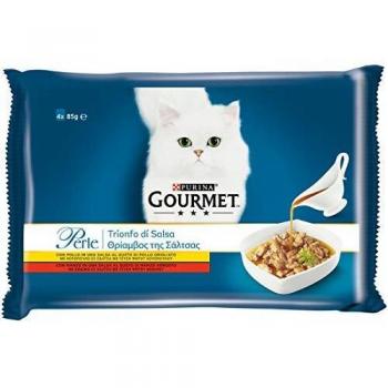 Gourmet Purina Perle Umido Gatto Trionfo di Salsa, con Manzo e Pollo