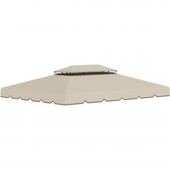 Cubierta de Techo Doble para Cenador Outsunny 3,9x2,9 m Beige