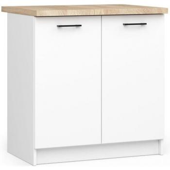 Akord Kitchen Base Cabinet in Natural White 85cm H x 80cm W x 46cm D