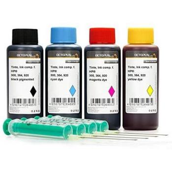 4 x 100 ml Nachfülltinten-Komplettset vier Farben für HP 364, HP 920