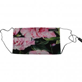 Dolce & Gabbana Black Floral Ear Strap Mask