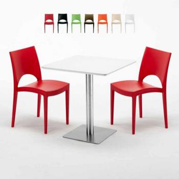 Ensemble table et chaises carrées pour extérieur
