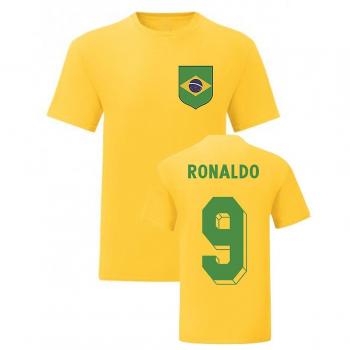 Camiseta Héroe Nacional Brasil Ronaldo (Amarillo, 9-11 Años)