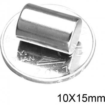 Potentes Imanes Magnéticos Neodimio, Diámetro 10mm x Altura 15mm, Set de 5/10/20/50