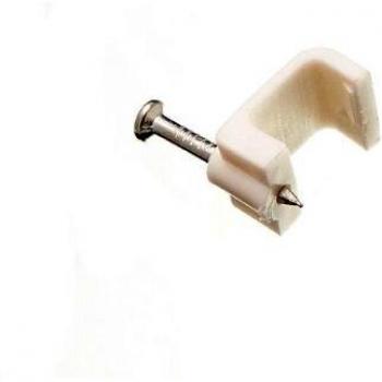 White 2.5 mm Twin and Earth Wire Clips
