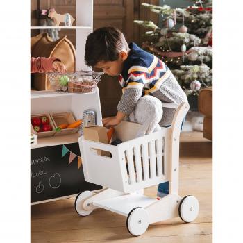 Chariot de promenade en bois pour poupées