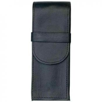 Porte-stylos en cuir noir pour 3 stylos
