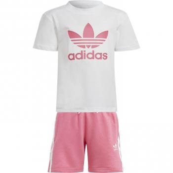 Completo Adidas per Bambina Bianco e Rosa in Cotone 5-6 Anni