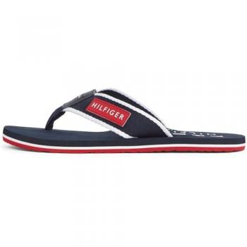 Tongs homme Tommy Hilfiger – patch rouge sur fond noir