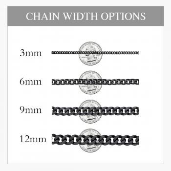 ChainsPro Klassische Panzerkette Männer Kette 3mm Breite in Schwarz
