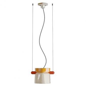 Yakitori Ferroluce Sospensione Ceramica – Design Giallo & Crema, 1 Luce E27