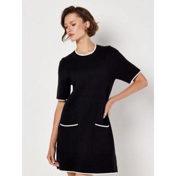Robe Apricot noire à 2 poches et liserés contrastants