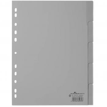 Registre A4 PP Durable 5-sections gris avec index 1-5