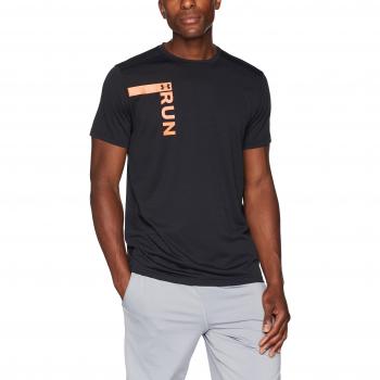 Camiseta Under Armour Run Tall Graphic, Manga Corta, Hombre, Negro/After Burn/Reflectivo, S