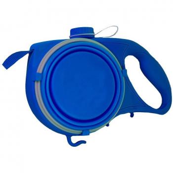 Versenkbare Hundeleine mit Wasserflasche und Schüssel für Welpen