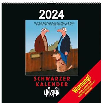 Lappan Verlag Wandkalender Uli Stein Schwarzer Kalender 2024: Monatskalender für die Wand: Ter