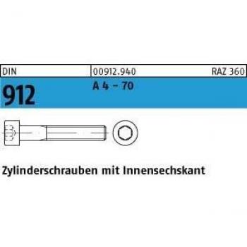 Boulon cylindrique DIN 912 M10x170 A4 (-70) 1 pièce