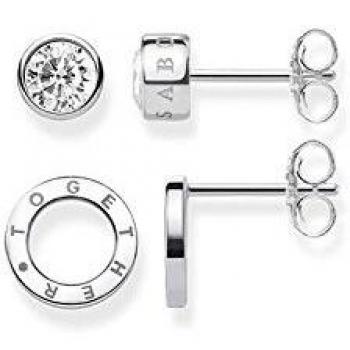 Sterling Silber Ohrstecker Set von Thomas Sabo – weiß mit Zirkonia