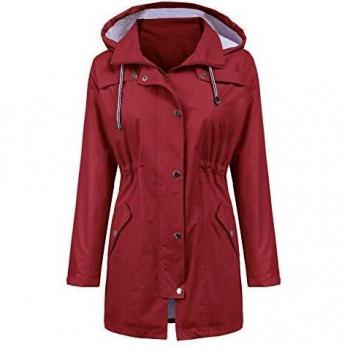 BreathEase Sporty Rainwear with Hood, Wine Red