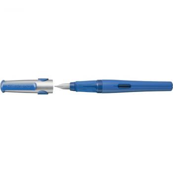 Pelikan Fountain Pen Pelikano Original, Blue, Ergonomic Grip for Right-handers, Stainless Steel Nib with Iridium Tip