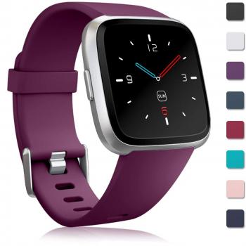 Zekapu Strap for Fitbit Versa/Fitbit Versa Lite, Replacement Silicone Sport Band, Small