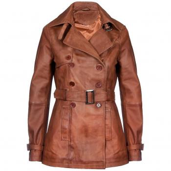 Mosul Women's Nappa Leather Trench Coat