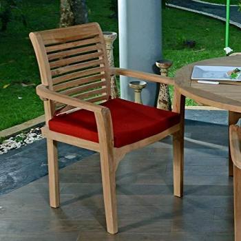 Sillón fijo apilable de teca ecograde samoa