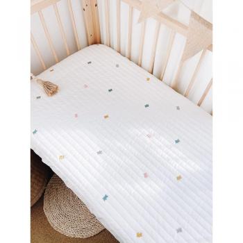 Thick Cotton Baby Cot Fitted Sheet Cherry Star Flower 60x120