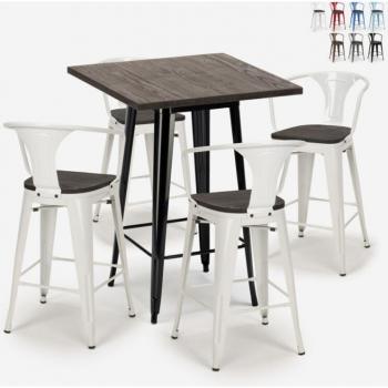Tabourets de bar et table carrée