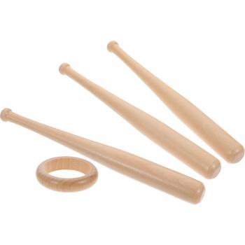 Lot de 3 Mini Porte-Battes de Baseball en Bois – Décoration de Bureau